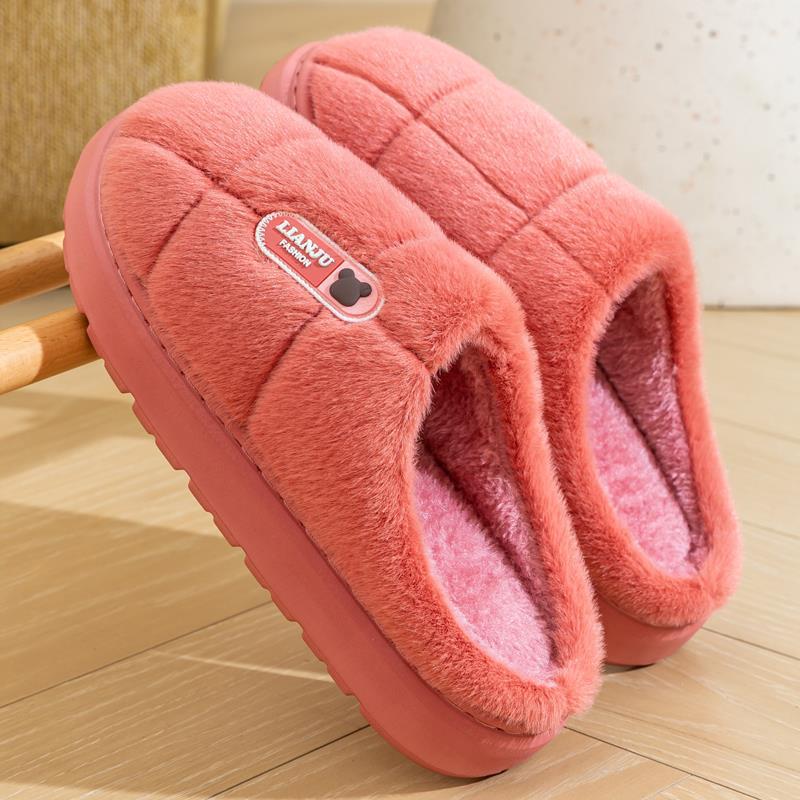 Men's & Women's Extra Large Warm Non-Slip Cotton Slippers, Size 50, Thick-Soled, Back-Heel Design.