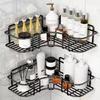Corner Wrought Iron Bathroom Shelf Wall-mounted Shower Gel Storage Rack Toilet Free Punch Toiletry Stand