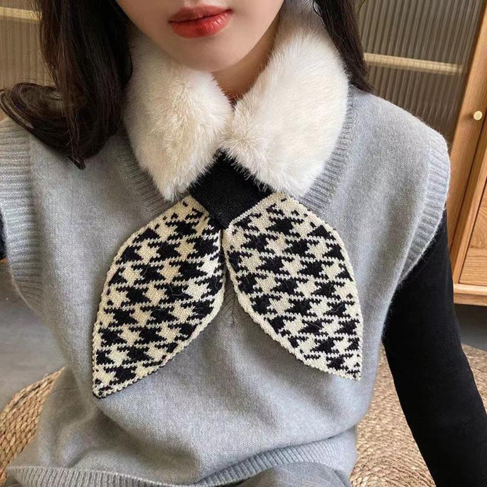 1Pc Scarf Female Winter Korean Version Female Plush Sweet Thickened Warm Autumn And Winter Student Scarf Versatile