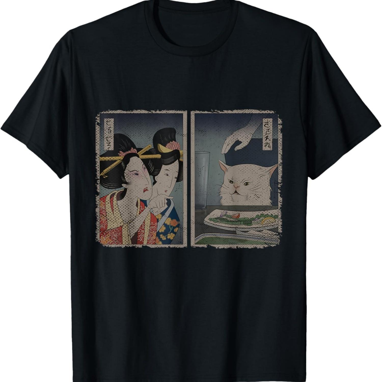 

Funny Memes Gifts Men Women Kids Retro Japanese Art Graphic Angry Lady Yelling At Cat Meme Unisex-Youth T-Shirt Black Small XXXXXL чорний