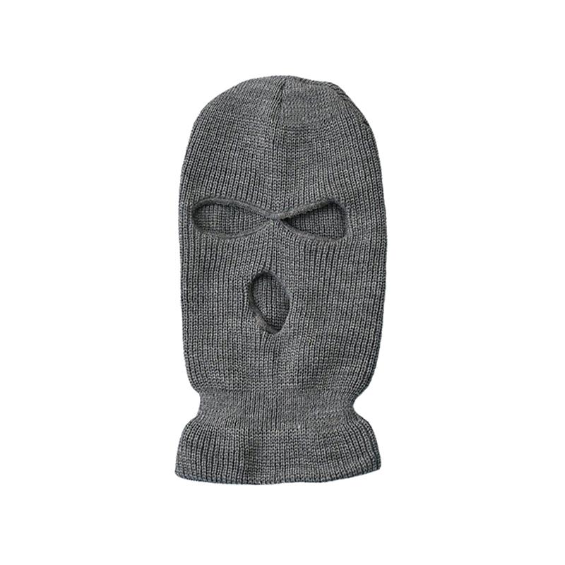 Manufacture Winter Warm Hat Custom Women Men 100% Acrylic Knitted Beanie Face Cover Hat Ski Mask 3 Hole Balaclava серый
