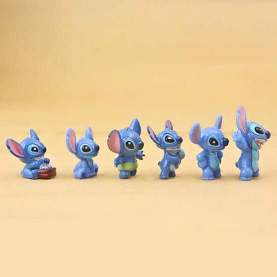 12Pcs Anime Cartoon Figure Cute Stitch Model Toys Car Ornaments Home Decoration