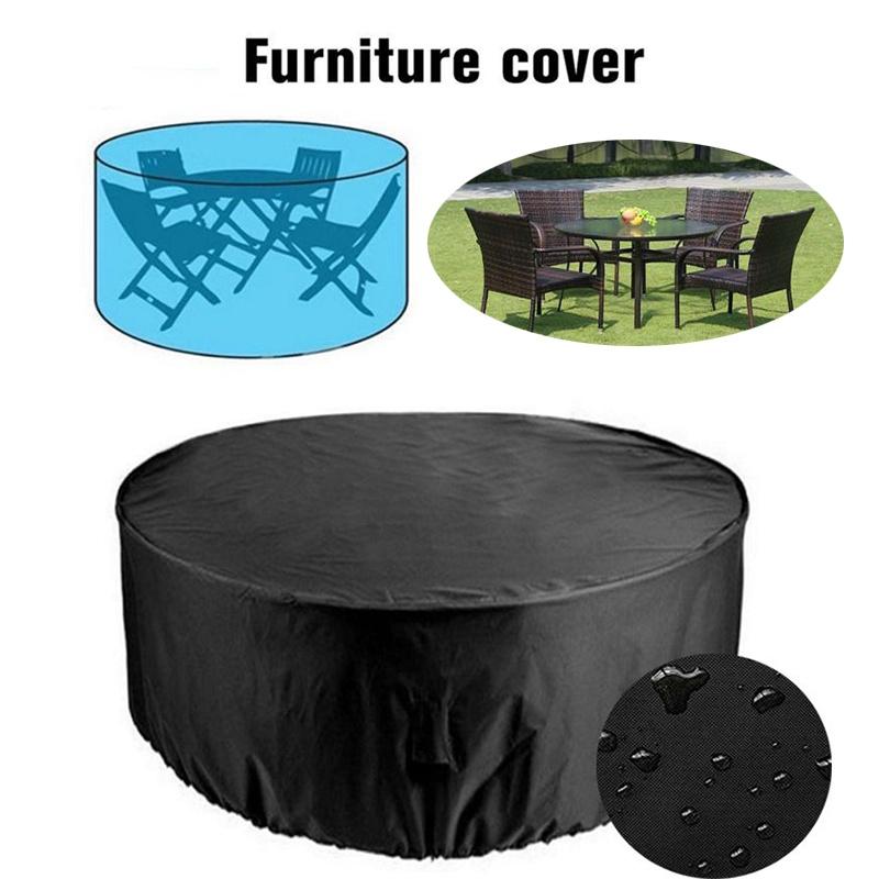 Table Circular Dust Cover Waterproof Furniture Protect Cover For Courtyard Patio
