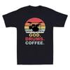 God Drums Coffee Funny Drumming Drum Set Drummer Vintage Men's T Shirt Black Tee Unisex T-Shirt