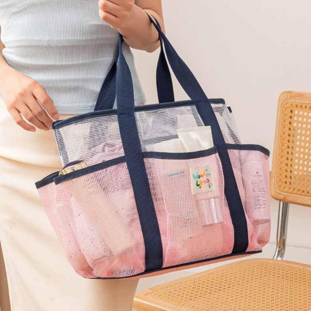 Handbag Clothes Storage Bag Multi-pouch Hanging Shower Organizer Mesh Toiletry Bag  Large Capacity