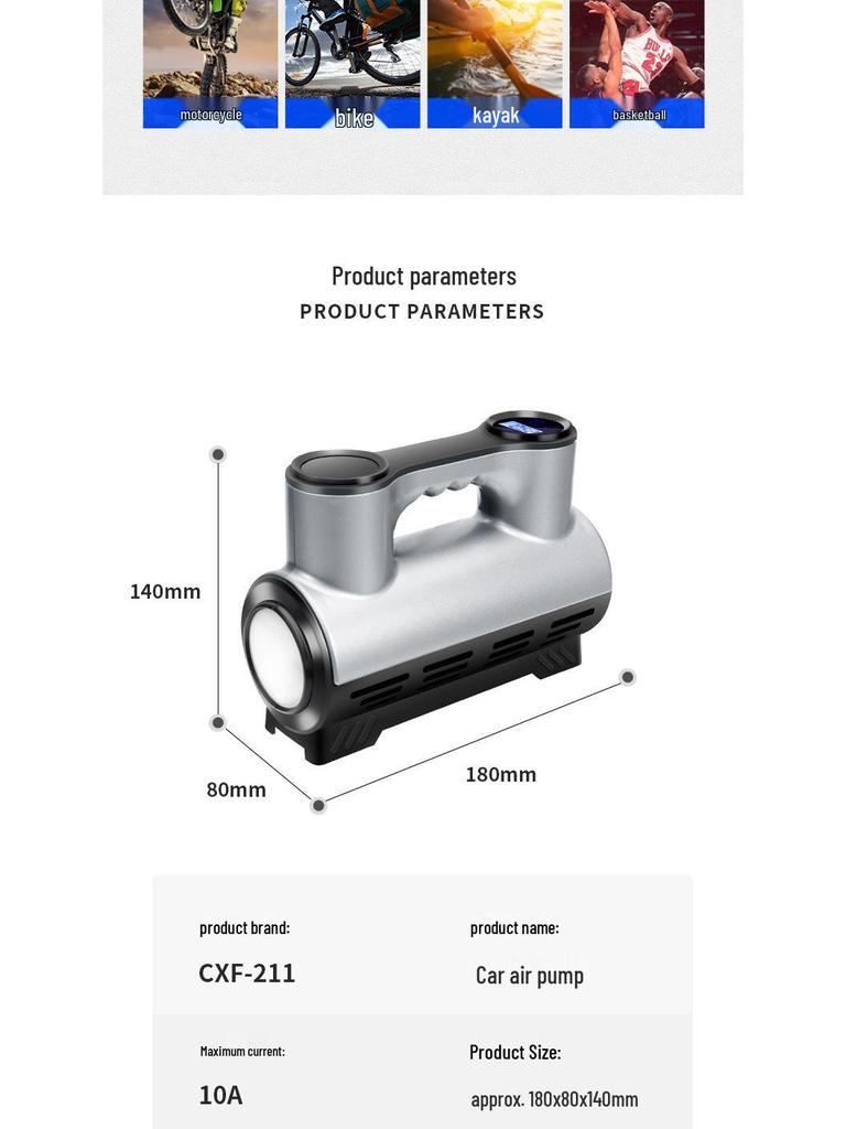High-Power Portable Digital Tire Air Pump