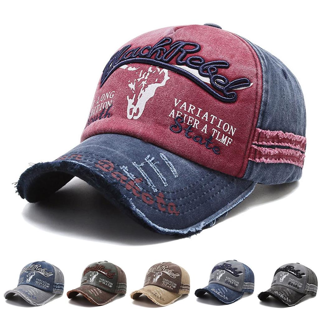 YAYAMIYA Hat Womens Mens Cap Baseball Wide Brim Embroidery Distressed Western Style Sun Protection Unisex Cool Outdoor Fathers Day Gift Ideal Hiking