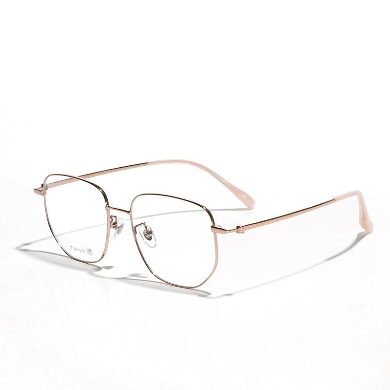 Glasses Metal Titanium Flat Mirror Men'S Plain Mirror, Can Be Matched With Degree Myopia Flat Mirror Women'S Large Frame