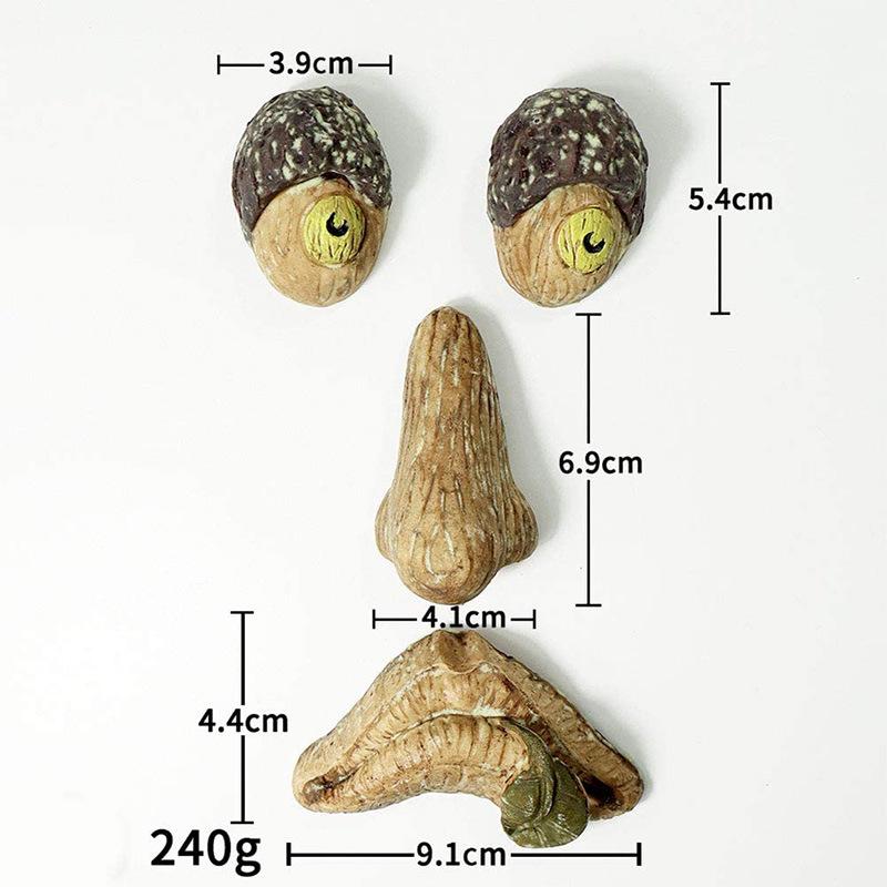 Cross-border Bark Glow Tree Monster Face Resin Ornament - Creative Easter Outdoor Decoration