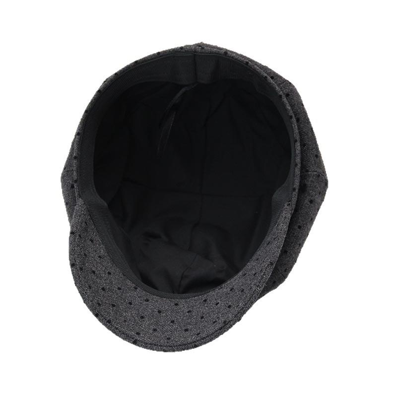 Polka dot button octagonal beret women's autumn and winter new fashion versatile face small literary and casual painter hat