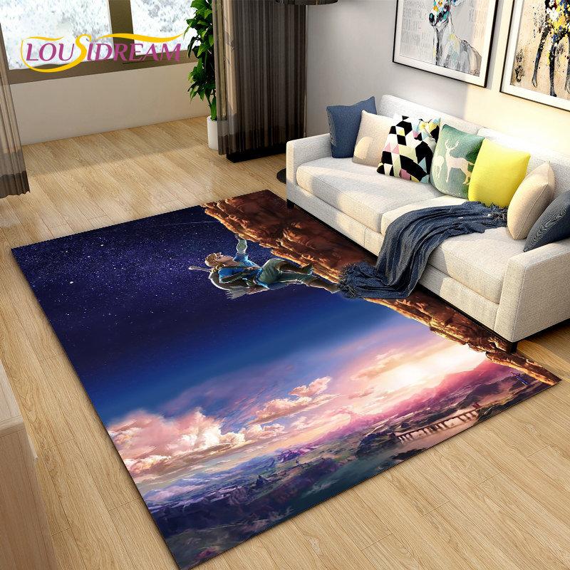 The Legend of Zelda Game Gamer Area Rug,Carpet Rug for Living Room Bedroom Sofa Doormat Decoration,Kid Play Non-slip Floor Mat
