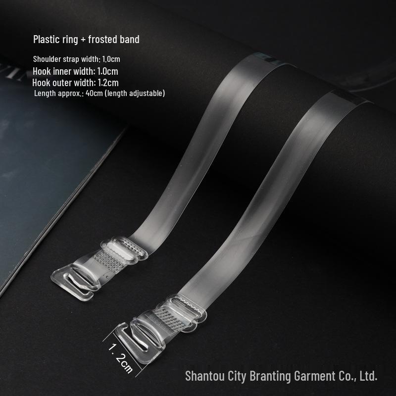 Adjustable Transparent Bra with Invisible Plastic Buckle and Frosted Finish