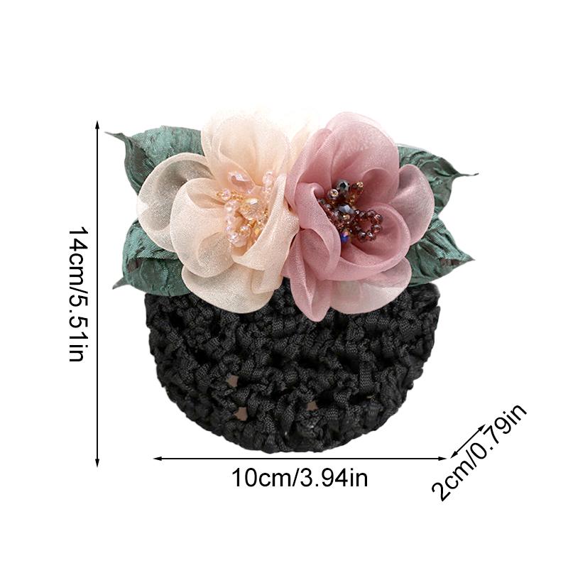 1Pc Flower Hair Clip Women Hair Accessory Durable Silk Gauze Fashion Hair Net Mesh Hairband