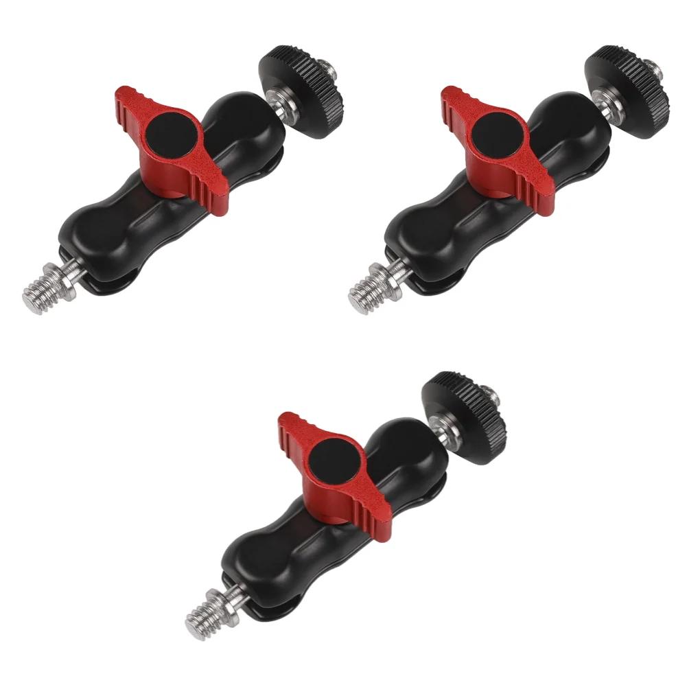Ballhead Clamp Clip W/ 1/4inch -20 Thread Ball Mount Clamp Magic Arm Super Clamp for GoPro DSLR Camera Monitor LED Light Mic