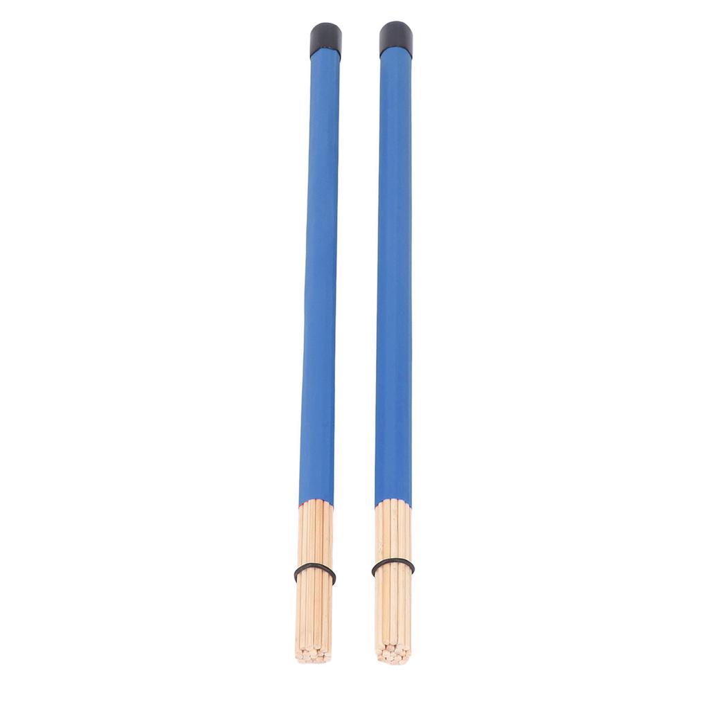 2Pcs Drum Brush Drumstick Stick Mallet Bamboo Percussion Tool Instrument Accessory Set Kit Blue