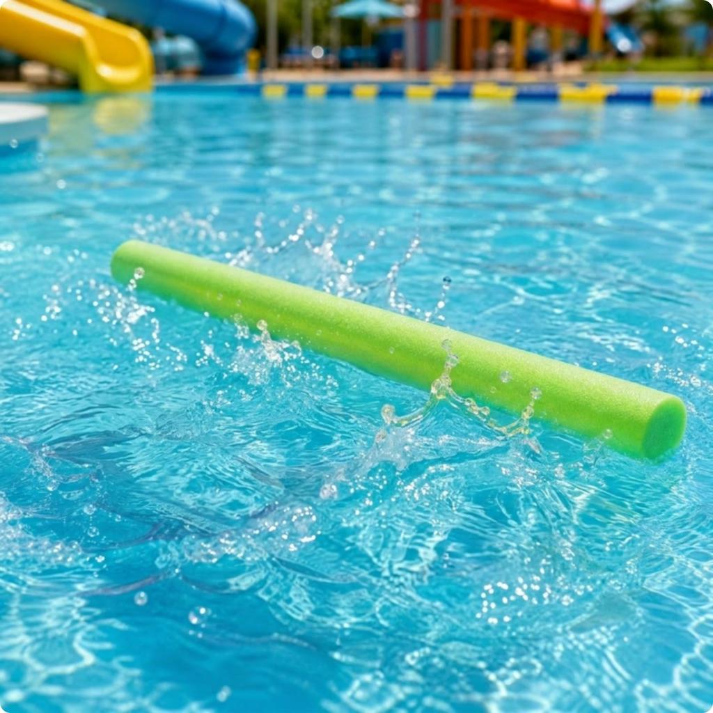 Foam Pool Noodle 150 Cm Long Swim SpongeLike Texture Swimming Support Rod Green Solid