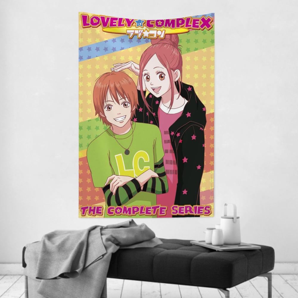 Lovely Complex Anime Tapestry Adorable Anime Design Doubles As Wall Cloth Party Backdrop Room Decor Fits Rooms Soft Vib