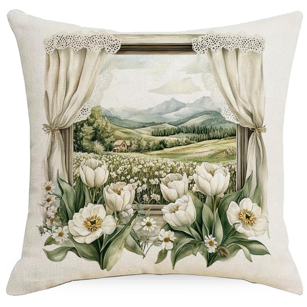 Retro Farmhouse Pillowcase Floral Animal Home Sofa Cushion Pillowcase
