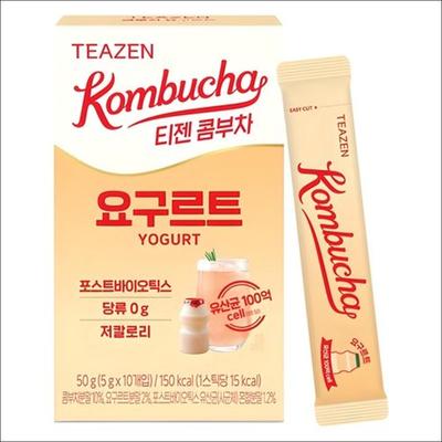Teazen Kombucha YOGURT 10 Sticks / Low Calorie, Zero Sugar