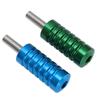2pcs Aluminum Alloy Tattoo Machine Grip Prevent Slip Tattoo Handle Grips Green Blue 2.1cm Diameter