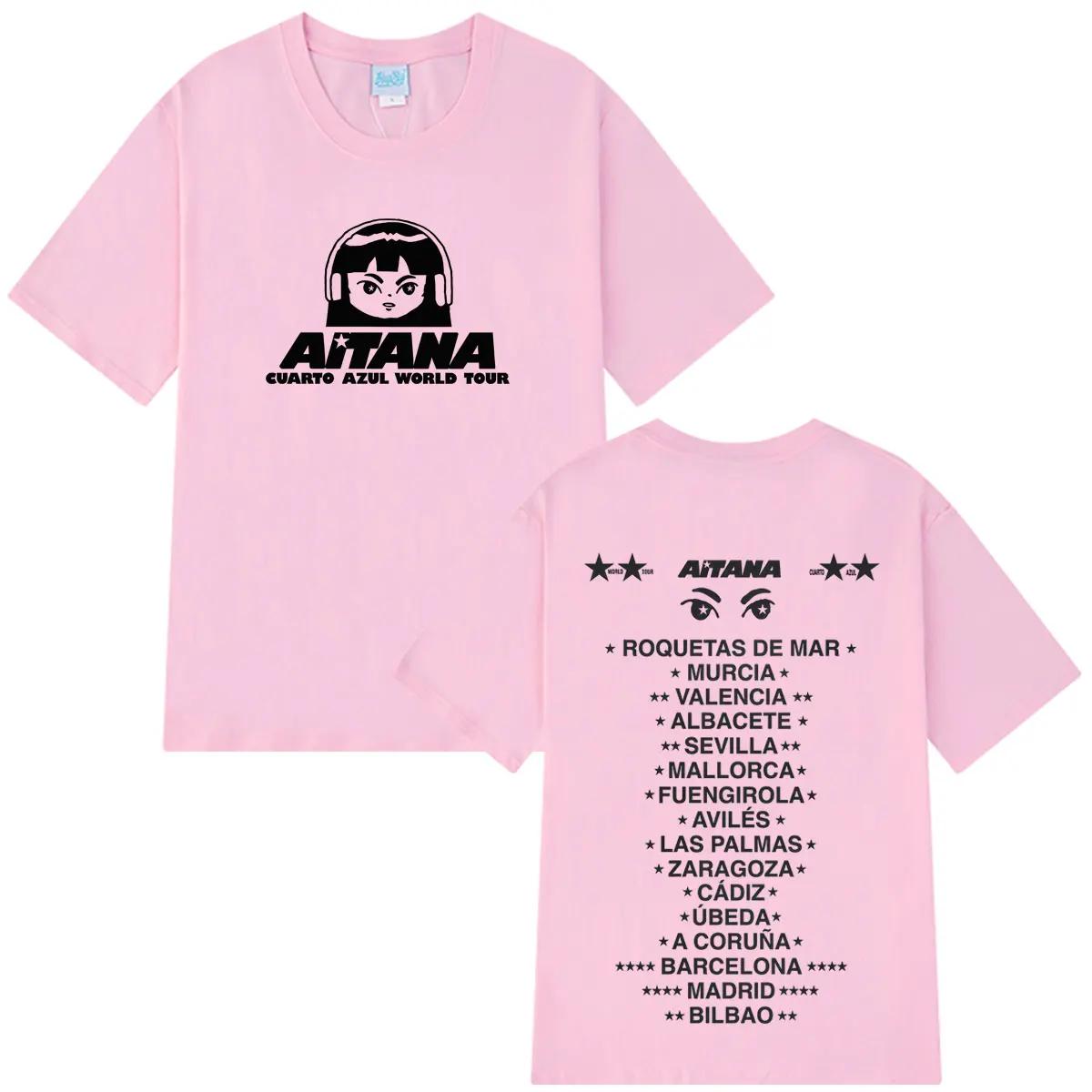 

Singer Aitana Cuarto Azul Tour 2026 Print T Shirt Men Women Fashion T-shirt Short-sleeved Cotton Aesthetic T Shirts Streetwear XXXL червоний