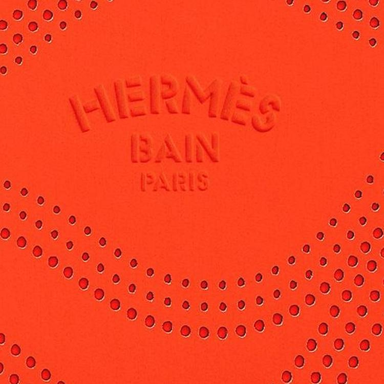 Hermes Neobain Waves Perforated Pattern Embossed Nylon Clutch Medium Women clutch Orange H103405M01