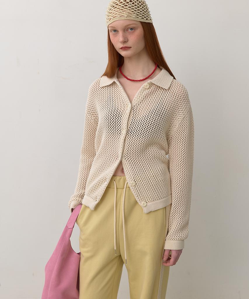 320Showroom Marche Collar Knit Cardigan Cream