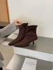 New autumn and winter simple pointed cat and elastic thin boots splicing versatile and comfortable women's boots