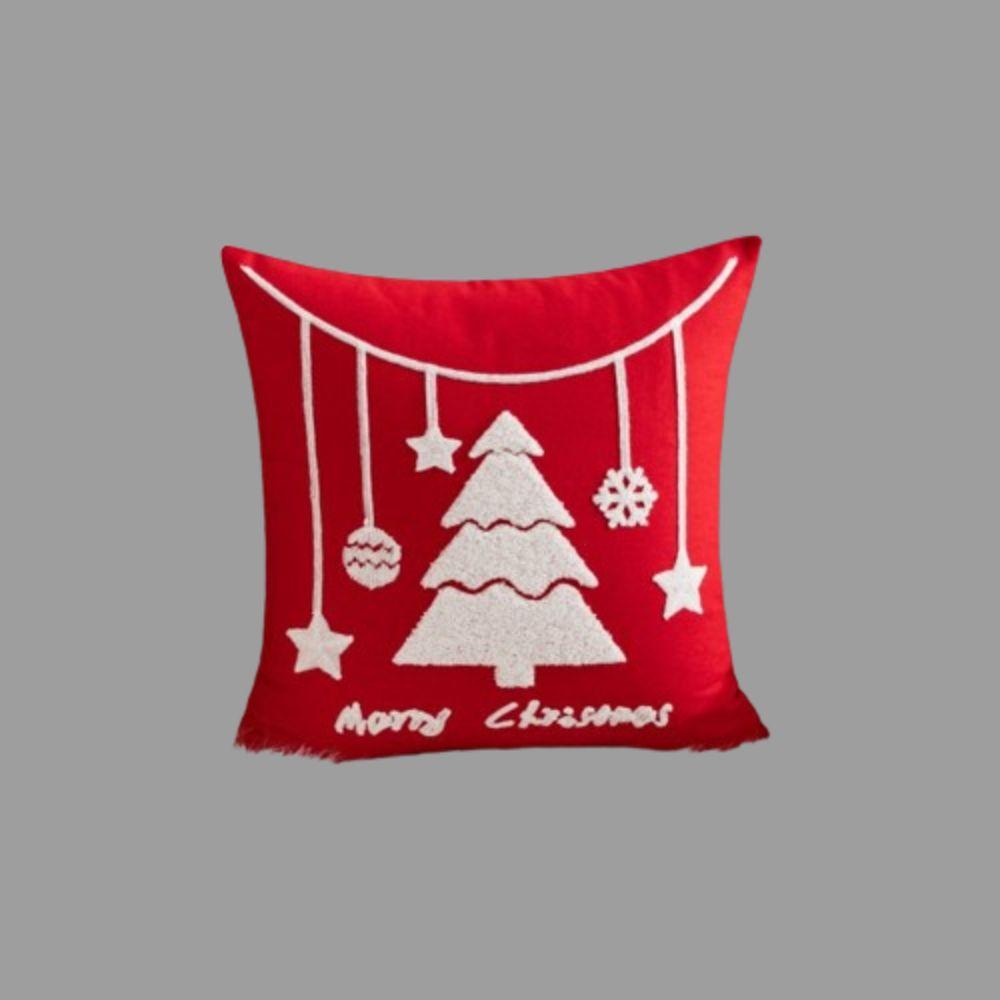45x45cm Christmas Pillow Covers Embroidered Christmas Decoration Couch Pillowcase Cartoon Printed Square Sofa Cushion Cover Home