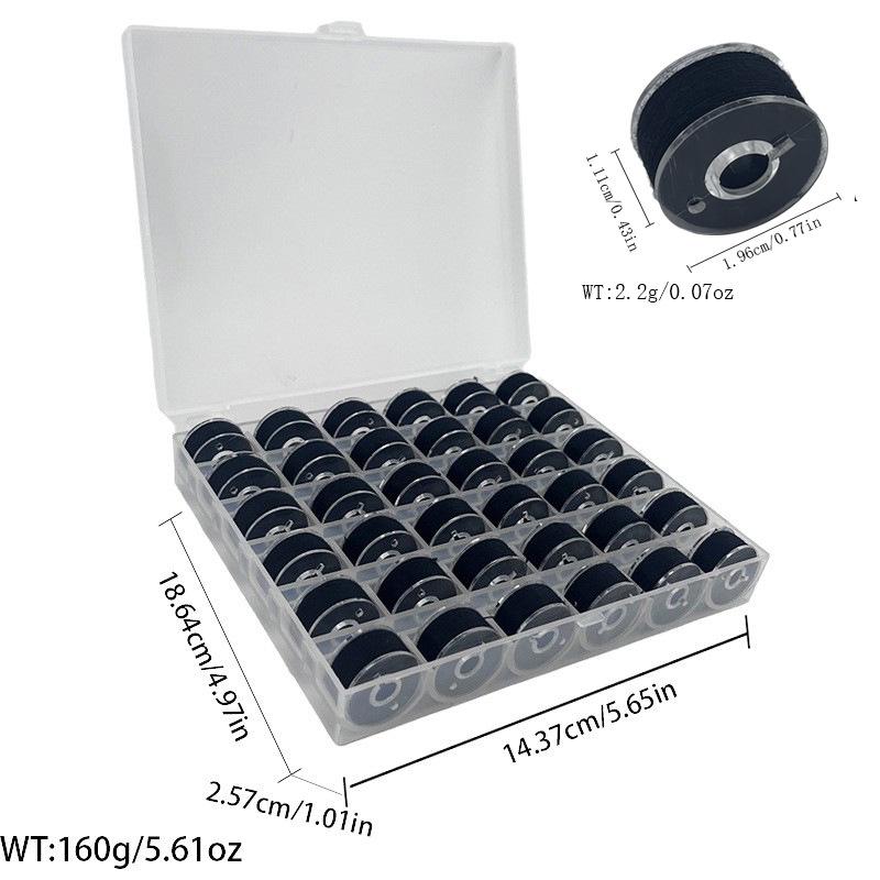 Multi-Specification Household Bobbin Set: Colored Transparent and Metal Bobbins with Thread