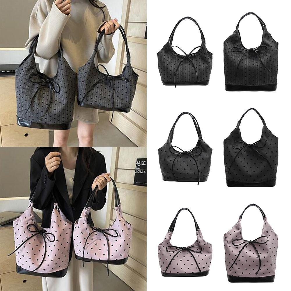 

Полотняна сумка через плече Harajuku Полотняна сумка нового дизайну Сумка для покупок S-Stripe Bowknot