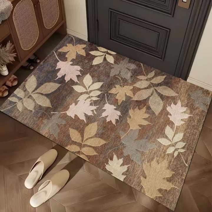 Plant Flower Crystal Velvet Mat Bathroom Absorbent Non-slip Mat Toilet Dirty Mat Entry Door Mat