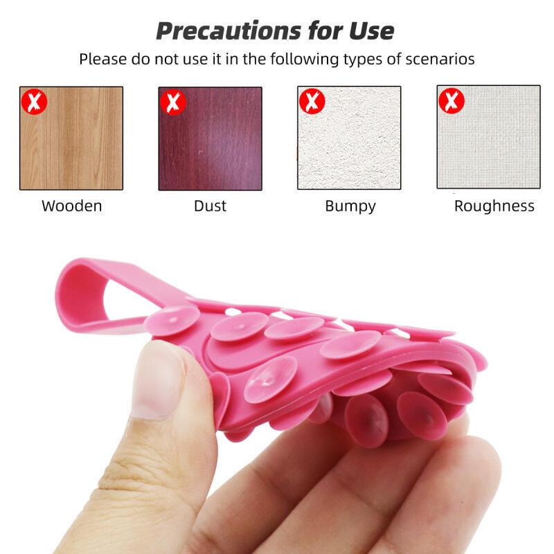 Support Téléphone à Ventouse En Silicone - Adhésif Réutilisable Pour Miroir, Carrelage, Verre - Parfait Douche, Cuisine