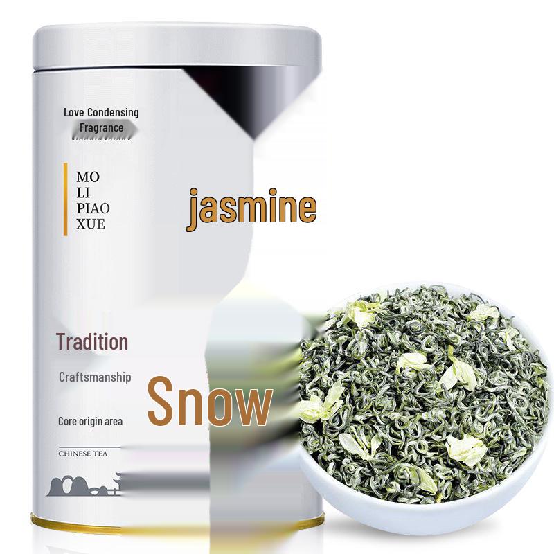 Premium Jasmine Snowflakes Floral Tea - Rich Aroma, Long-Lasting Infusion, Special Grade, Authentic Guangxi Heng County, Large Canned