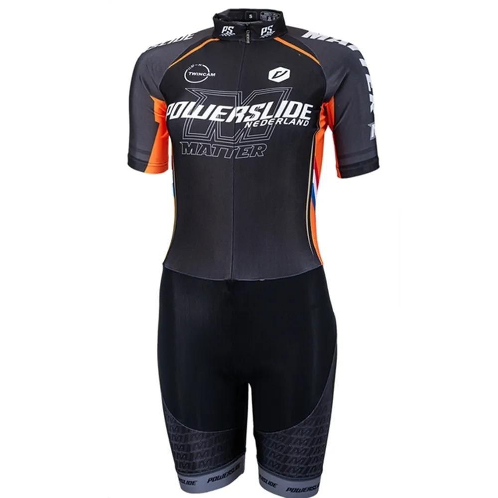 Powerslide Kombinezon Męski Krótki Rękaw Jazda na Rolkach Speed Skinsuit Ciclismo Łyżwiarstwo Szybkie Odzież do Jazdy na Rolkach