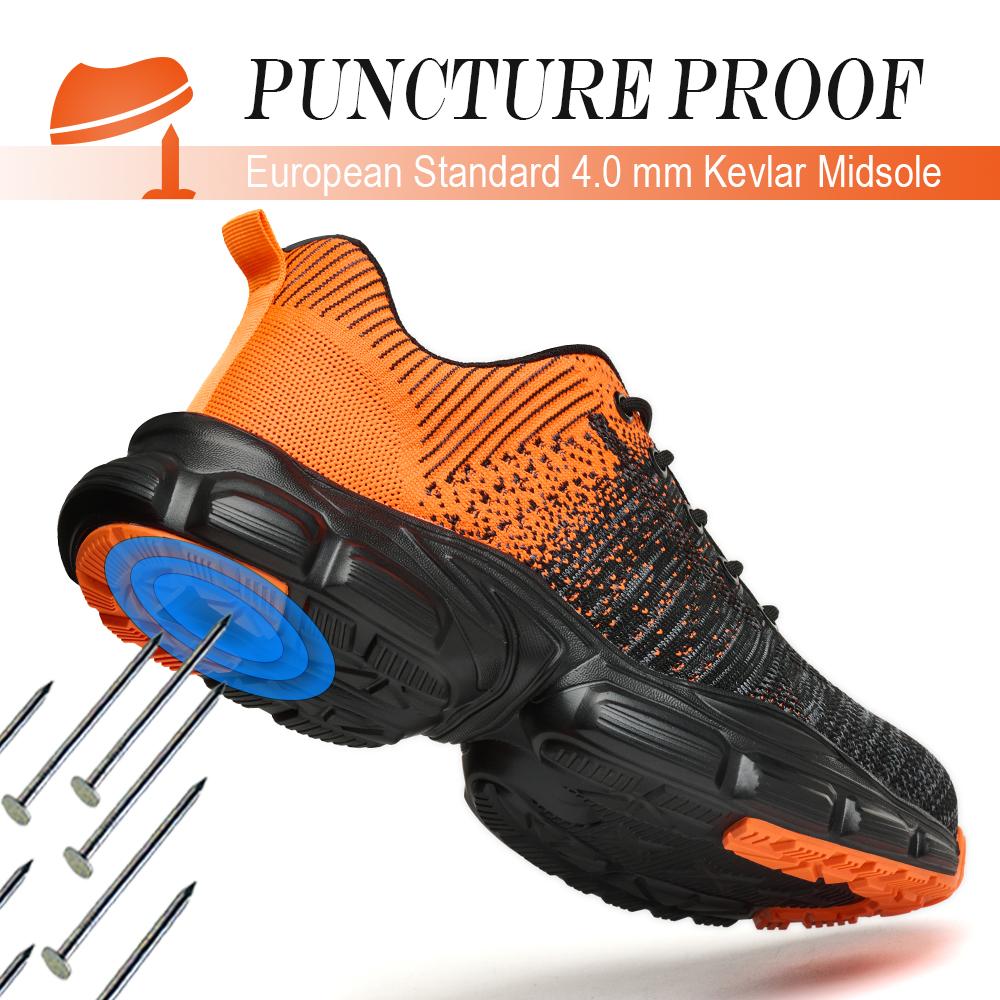Lightweight Safety Shoes Men 6 Colour Work Sneakers For Men Women Steel Toe Shoes Puncture-Proof Protection Shoes Security Boots