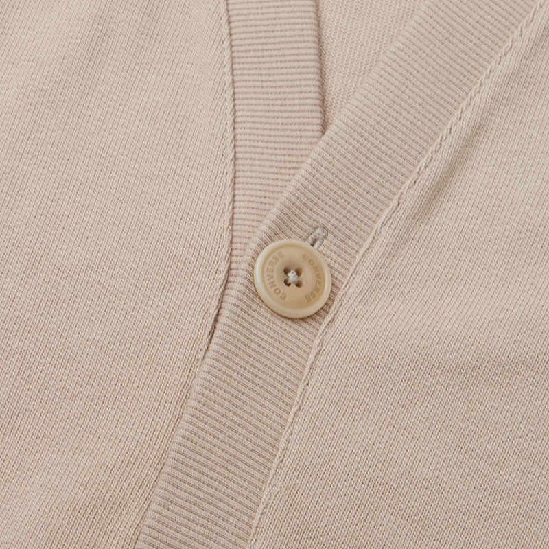 Men's Converse Knitwear Men's Khaki V-neck Moderate Cardigan
