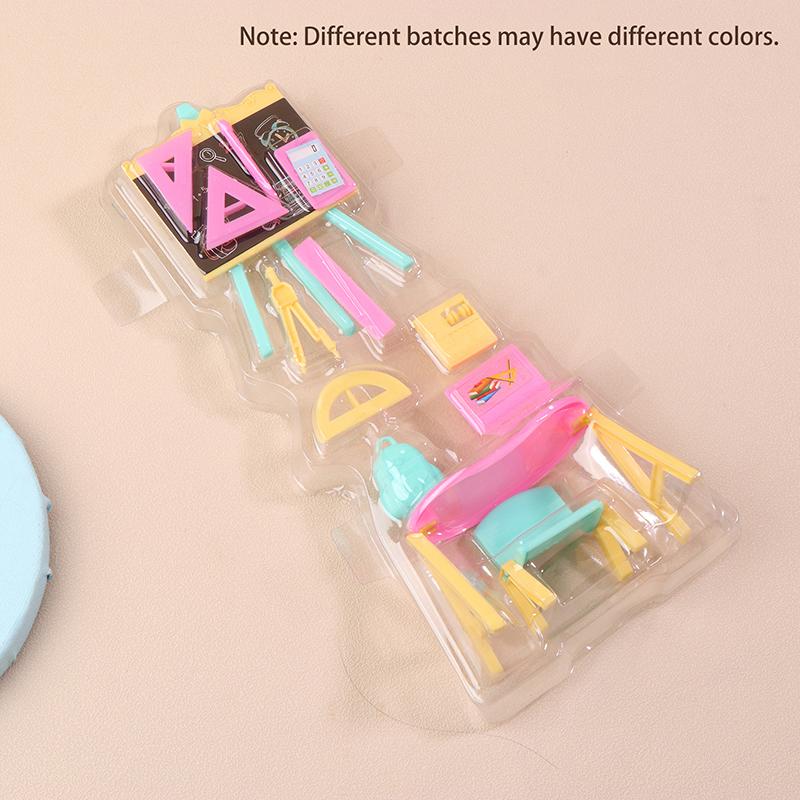 1:12 Dollhouse Miniature Drawing Board Study Table Computer Stationery Ruler Model Decor Toy Doll House Accessories