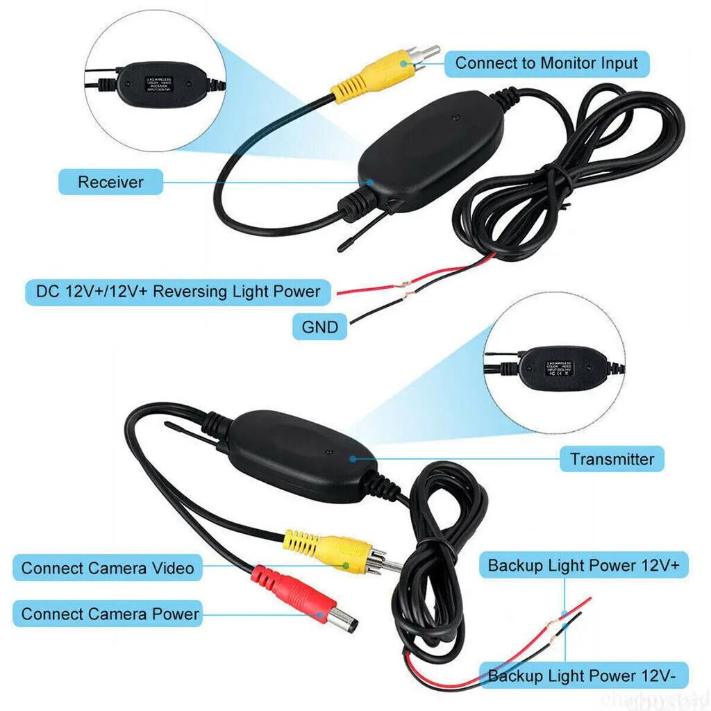 7" Rear View Backup Monitor Mirror Wireless 2.4g Reverse Camera DVR Kit For Car Truck Van