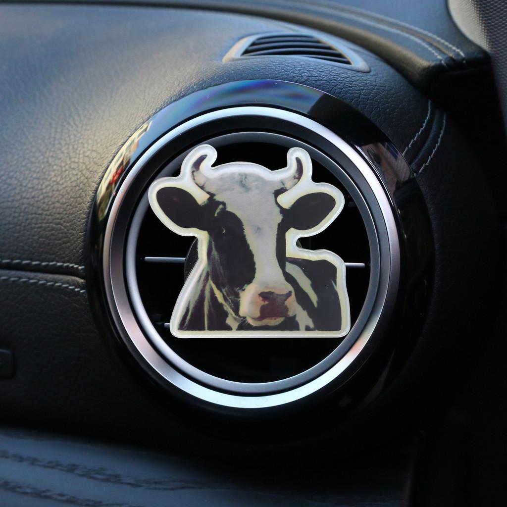 

Longlasting Cow Car Air Perfume Freshener Clip Aromatherapy Metal Decoration StyleA