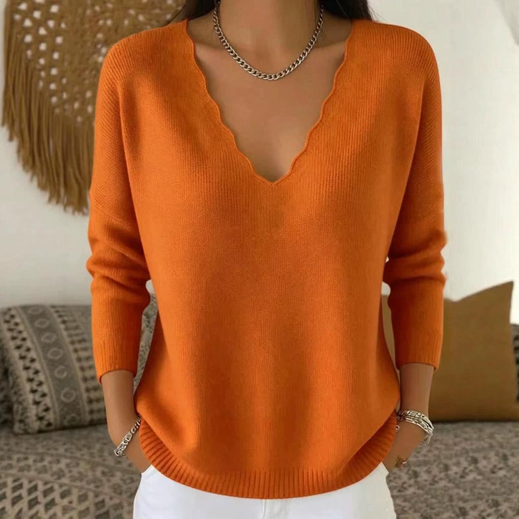 2026 V-Neck Loose Knit Sweater: European & American Style, Autumn/Winter, Solid Color, Casual Fashion Knitwear