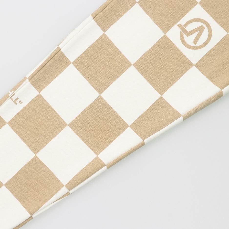 Vans FW22 Logo Schachbrettmuster Aufschlag Kordelzug Lässige Retro Sporthose Unisex Hose Braun VN00091ABSX