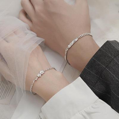 Classic Adjustable Lovers Bracelet Valentine's Day Hand Jewelry Simple Thin Bracelet Flower Charm Couple Bangle Girls