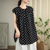 Short sleeve Oversized chiffon vintage Polka Dot Casual loose t shirt tops Women summer t-shirt