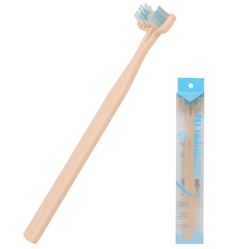 Pet Toothbrush Dog Toothbrush Dog Teeth Cleaning Double Brush for Dogs Oral Care Double Head Dogs Toothbrushes Pet Supplies