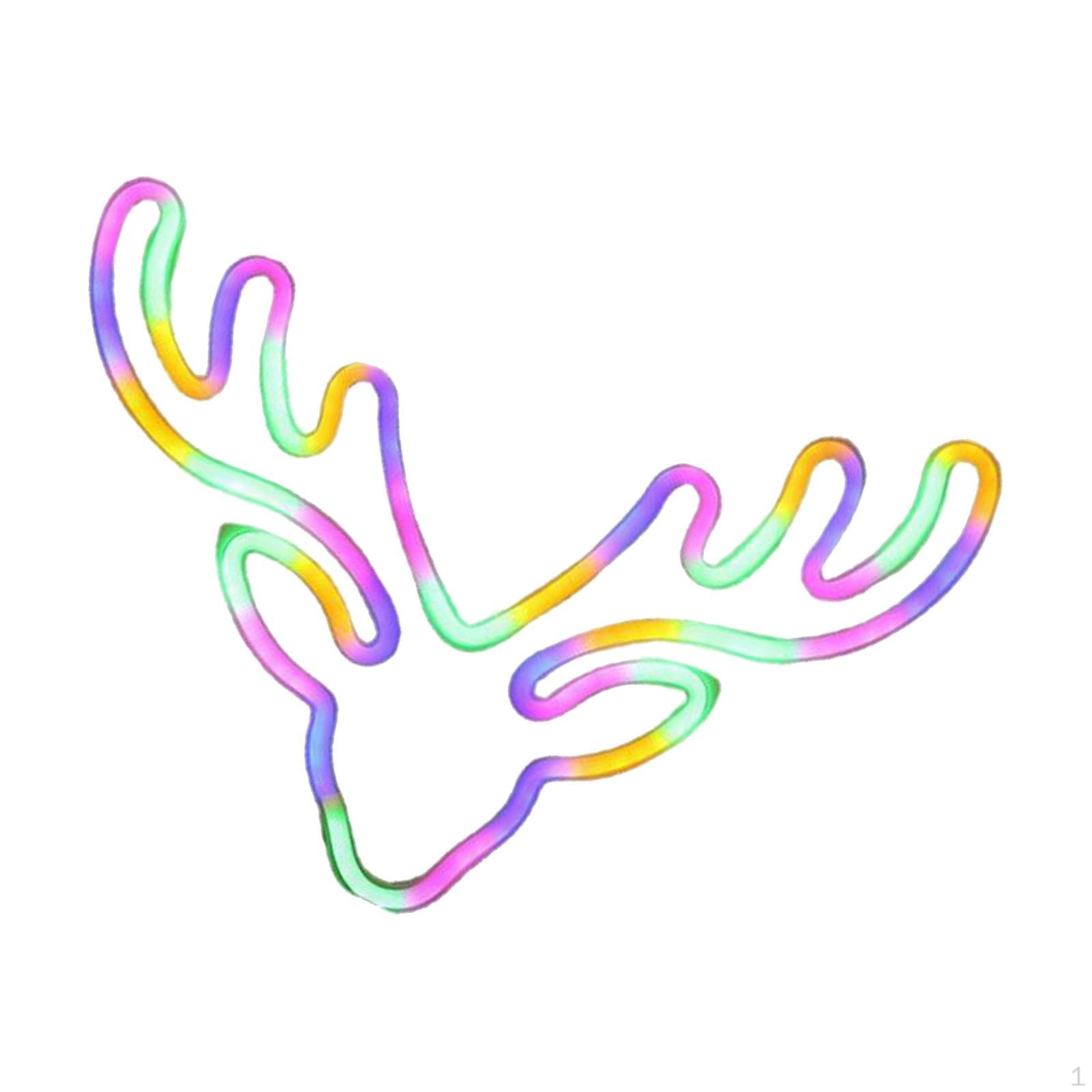 

Creative Elk Deer LED Neon Sign Light Art Reindeer Gift for Living Room Desk Multicolor