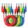 AD23-P1036 5PCS 4Mm Copper Banana Plug To Banana Plug Multimeter Test Leads Soft PVC Cable 1M Wire 1000V 15A