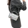 Women's 2024 Silver Textured Dumpling Shoulder Bag - Versatile Summer Crossbody Handbag