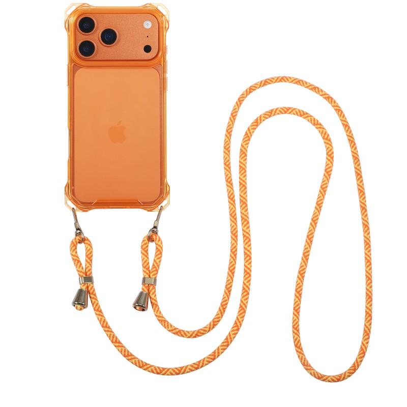 

Four Corners Strap For iPhone 17 Pro Max Cases 11 12 13 14 15 16 Air Crossbody Cord Lanyard Shockproof Clear Plastic Case Cover for iPhone 17