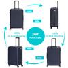 3-Piece ABS Hardshell Luggage Set w/TSA Lock - 28in Large Suitcase with Silent 360° Spinner Wheels, Check-In Travel Suitcase